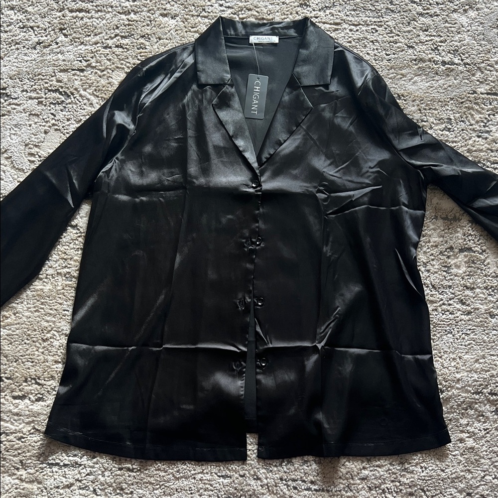 Women’s Black Satin shirt